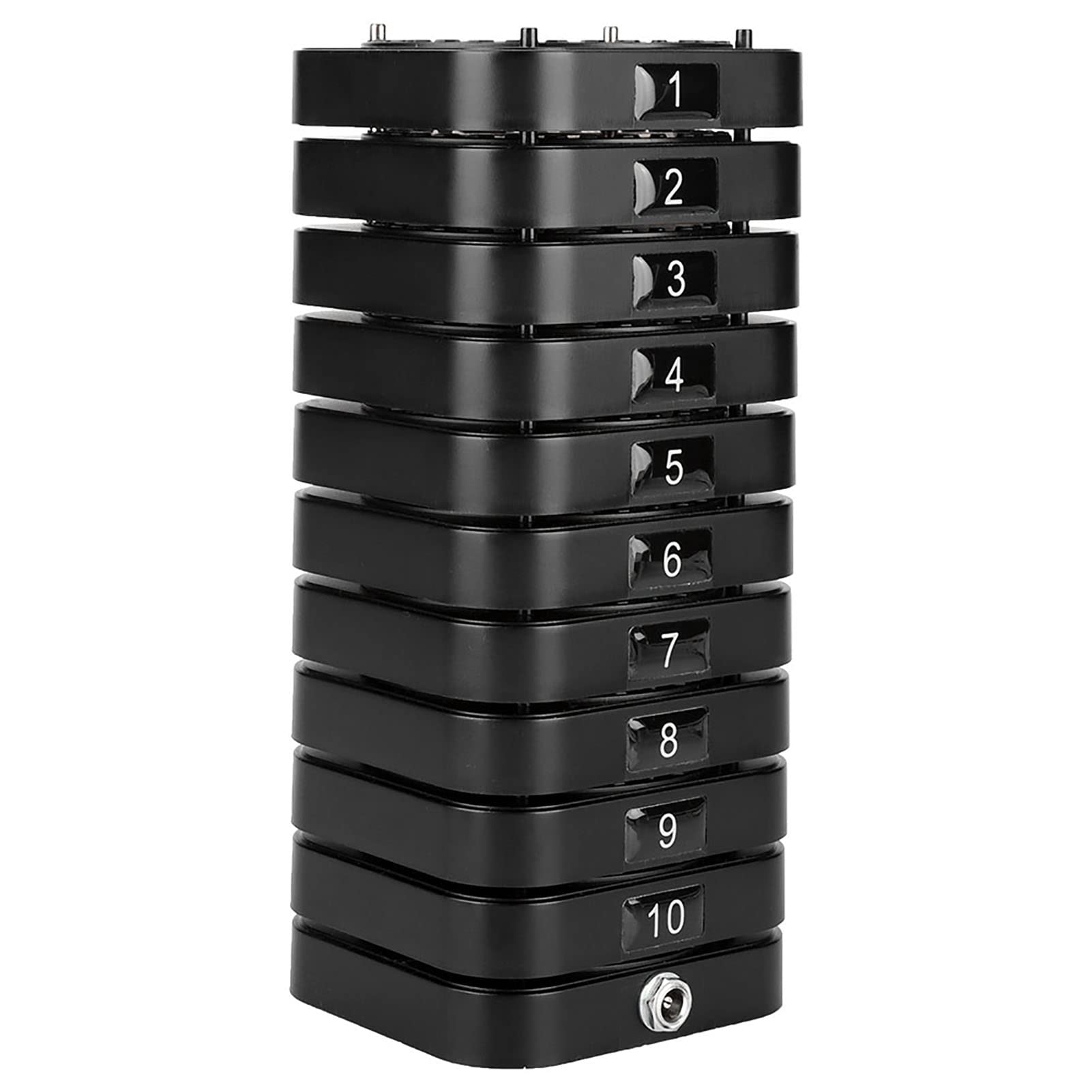 ASHATA Cercapersone Wireless con Sistema,Sistema di Chiamata Ospite Wireless Professionale, 1 Trasmettitore + 10 Ricevitori Sistema di Cercapersone Conveniente per Caffetteria, Snack Bar ECC.(EU)