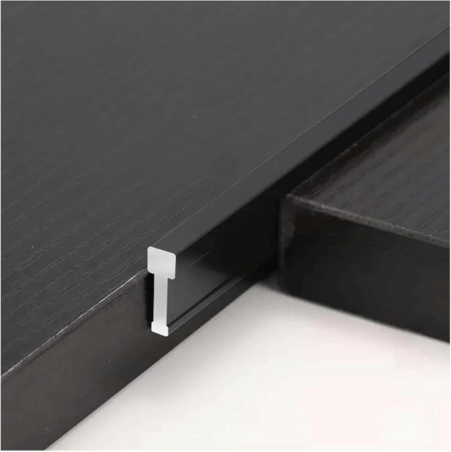 Floor Transition Strip Aluminum Threshold Mental Flat Divider Strip Narrow T Molding Floor Gap Strips Durable for Joining Flooring Gaps(Black,L100cm/39.4in)