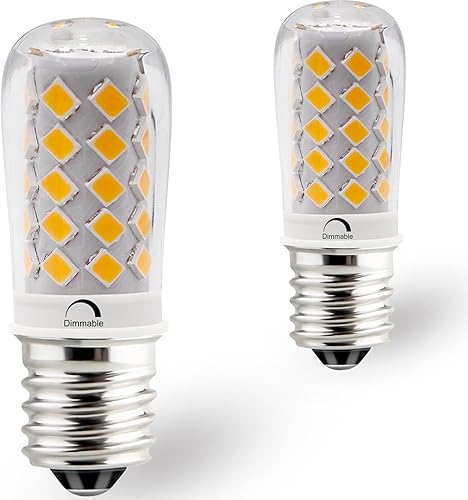 KAKEMONO Bombilla LED regulable E17 para ventilador de techo de 4 W, equivalente a halógeno de 40 W, 2700 K blanco cálido 120 V E17 base intermedia