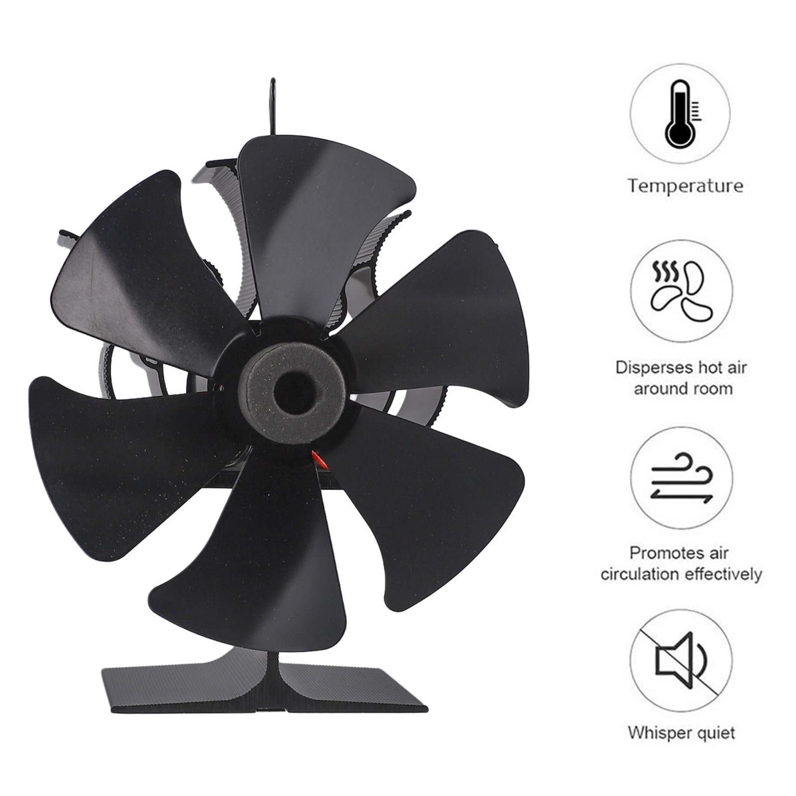 Ventola termoelettrica a 6 pale per camino, circolazione del calore efficiente, funzionamento silenzioso 1300 giri/min, da 50 a 350