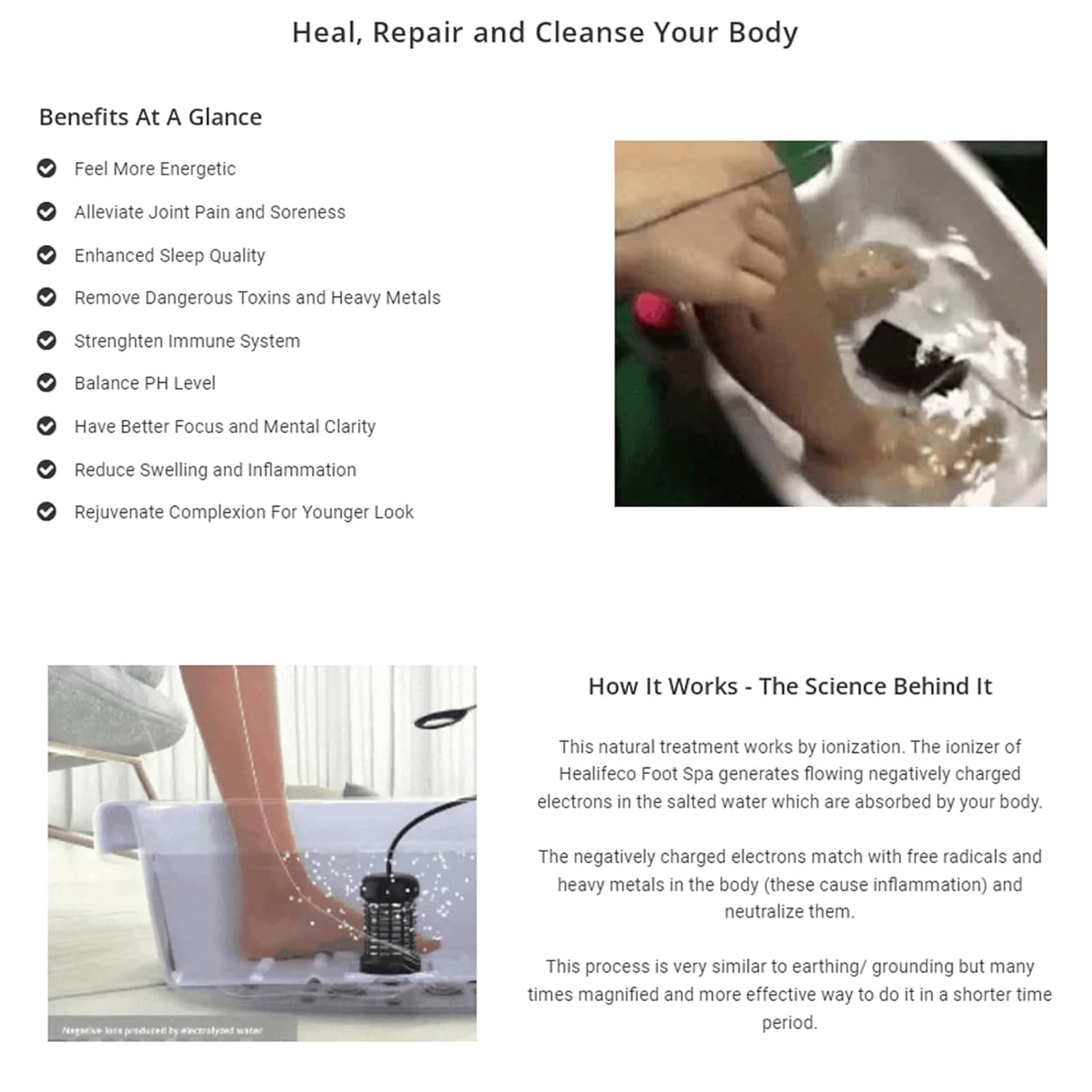 EASSL Ionic Foot Cleanse Ion Detox Pediluvio Disintossicazione Spa Ion Cleanse Chi macchina per uso domestico Beauty Club Salon, recuperare salute e vitalità (vasca non inclusa nella confezione