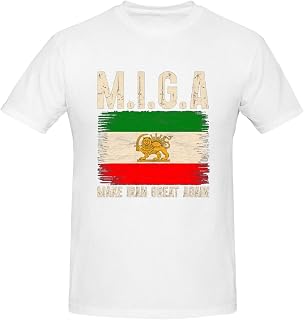 Camiseta Unisex de algodón de Manga Corta y Cuello Redondo para Hombre, Estilo clásico, Color Negro, con el Logo de MIGA H...