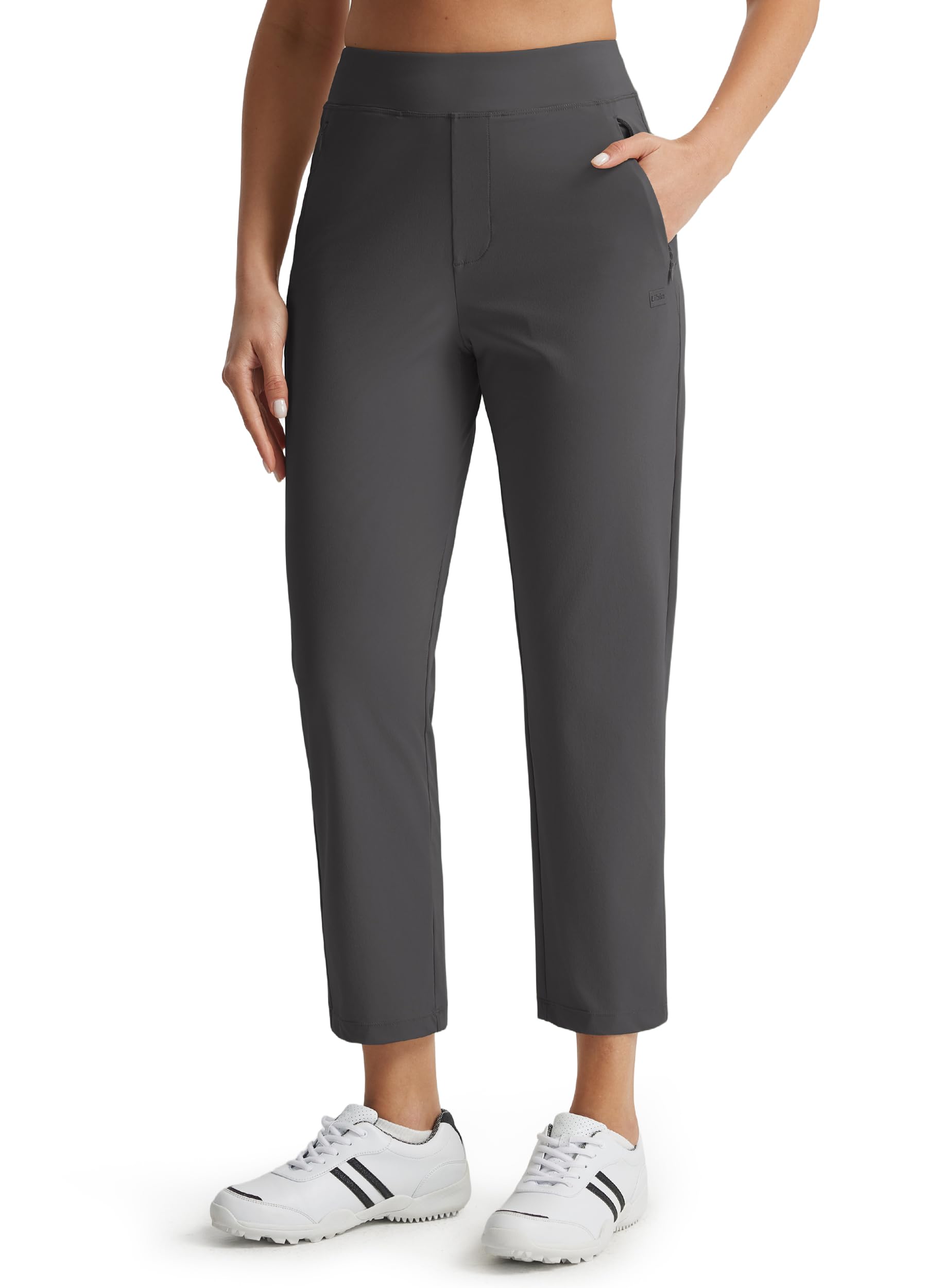 Libin Pantaloni da Golf Donna 7/8, Pantaloni Jogging Leggeri Traspiranti, Pantaloni Estivi Elastici, Modello Casual Ed Elegante con Tasche