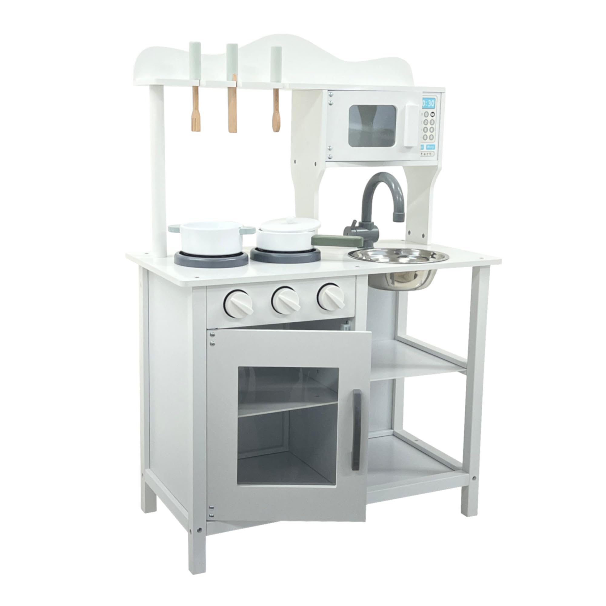 Oypla Childrens Kids Roleplay Wooden Play Kitchen Cooking Playset with Utensils
