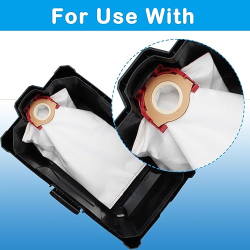 Miniatura 6 de 49-90-2016 Bolsas de polvo de forro polar compatibles con aspiradora Milwauke 0960-20 en húmedo/seco y aspiradoras inalámbricas Milwauke 0970-20