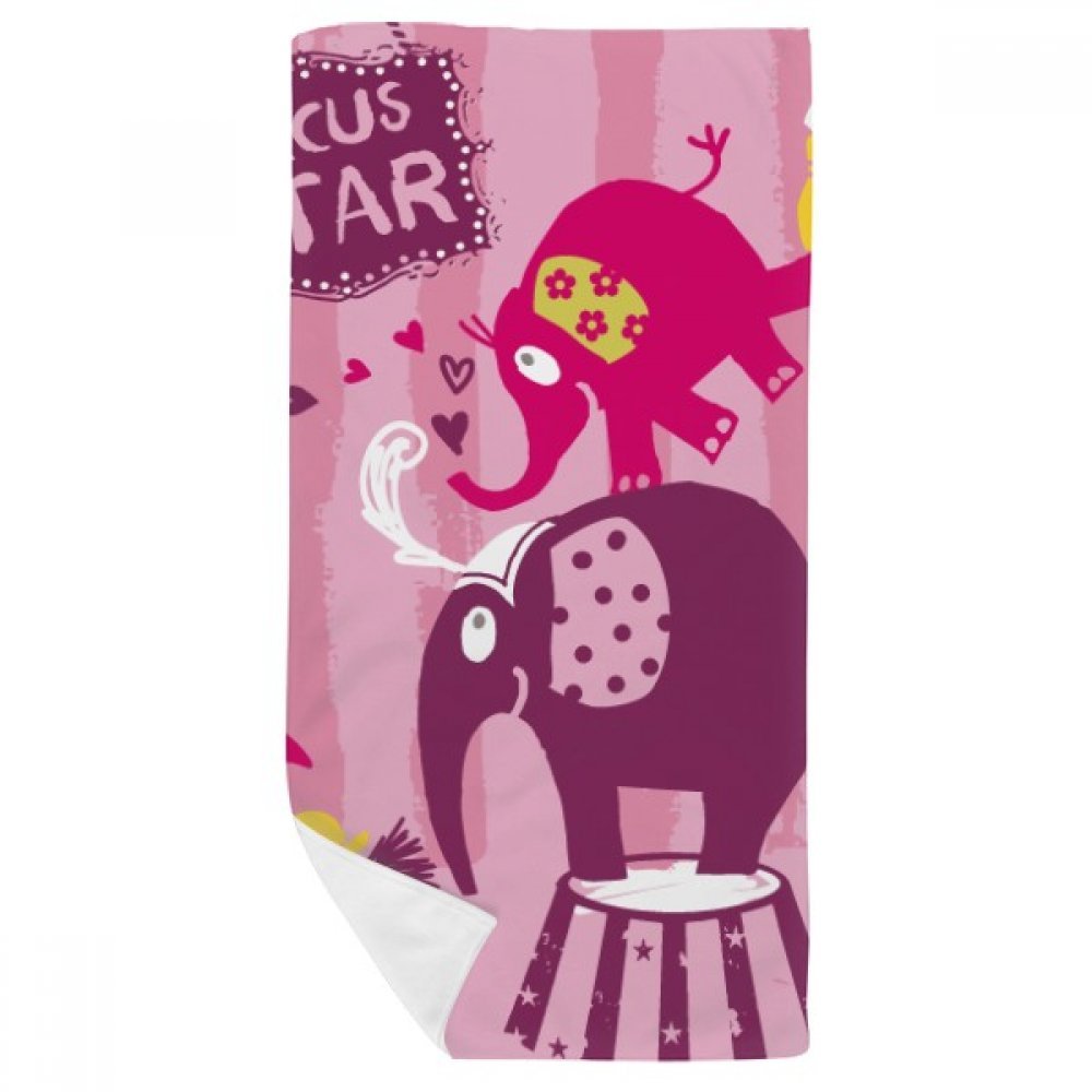 Serviette douce 35x70cm clown éléphant pour visage et mains