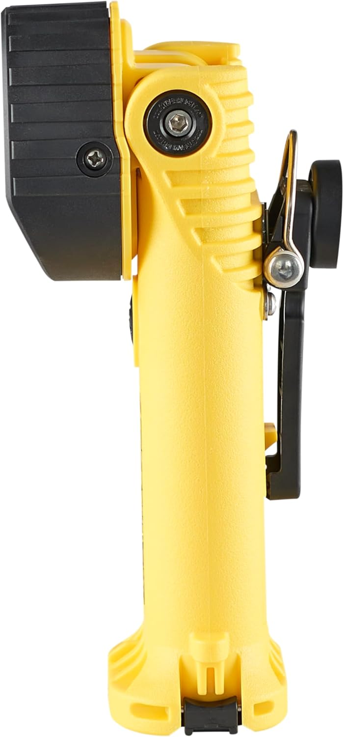 Streamlight 91831 Survivor Pivot 325-Lumen Right Angle Articulating Dual Beam Rechargeable Flashlight with 120V/100V AC/12V DC, Magnet and Clip, Yellow