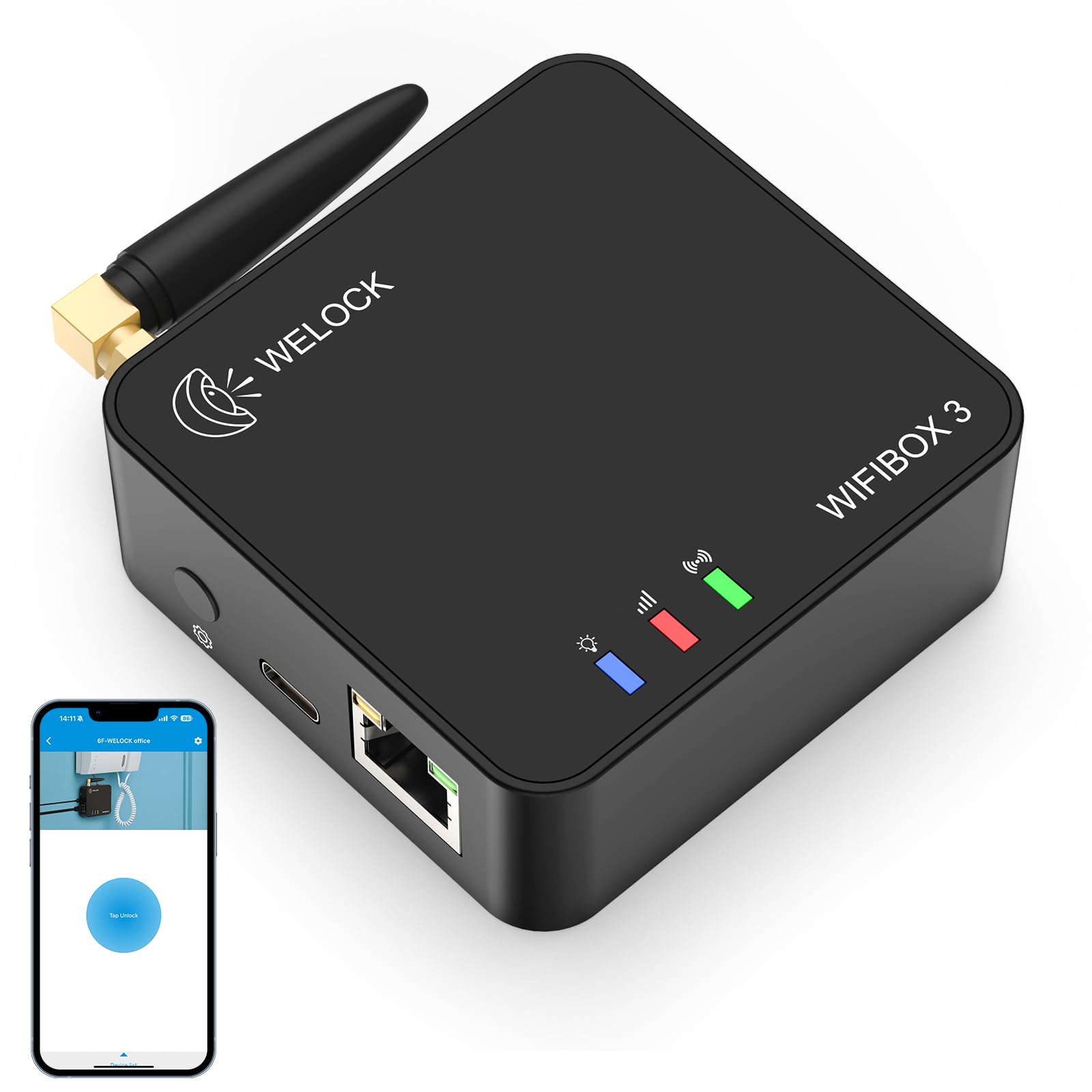 WELOCK Smart Gateway Wi-Fibox3 Sblocco a distanza semplice,compatibile con Alexa e utilizzo intuitivo