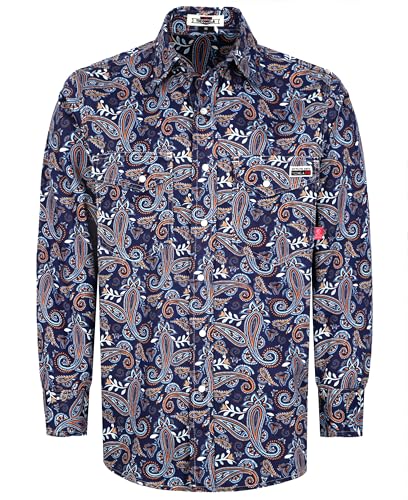 61RvyB1SalL. SL500 TICOMELA FR Shirt for Men Flame Resistant Shirts 6.5oz Light Weight Blue Large Plaid Men's Fire Retardant Shirts