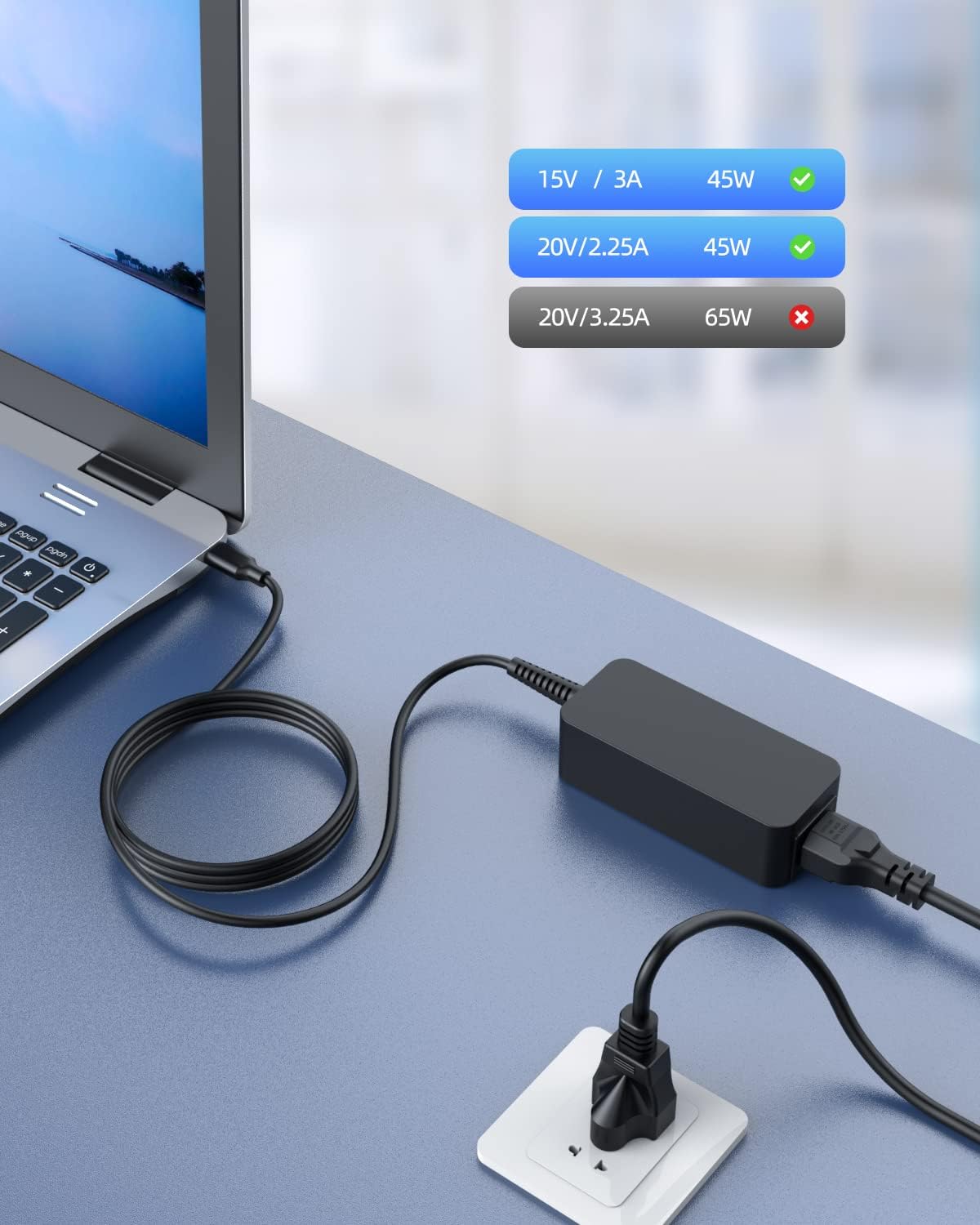 Nicpower 45W USB C Charger Fit for HP Chromebook X360 14 Laptop image 4