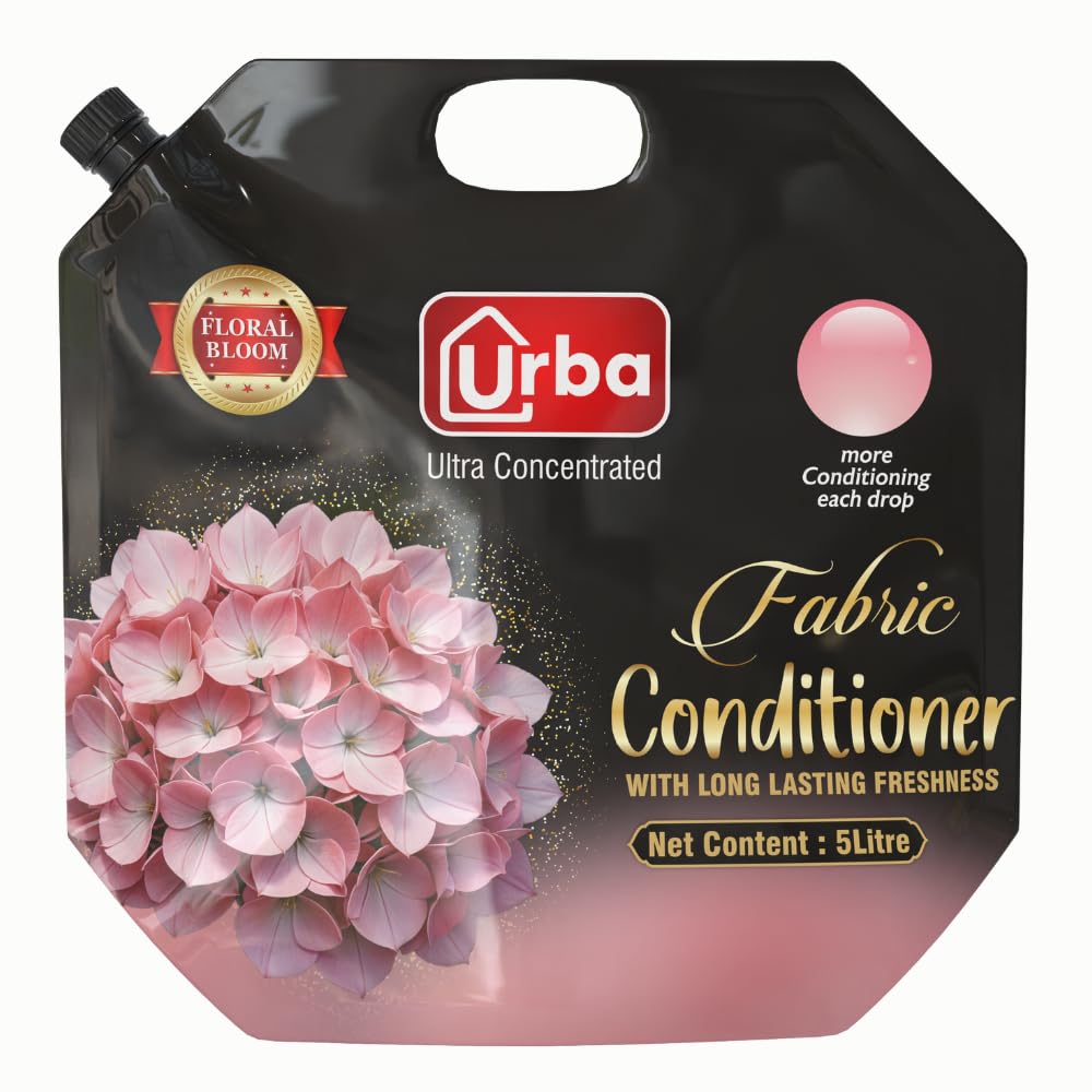 Urba Floral Boom Fabric conditioner 5 L| Super saving Pack| After Wash Liquid Fabric Softener (Offer Pack) | Softness, Shine & Long Lasting Freshness | Fabric stiffener 5000 ml (B0CKZ5744D) Amazon Price History, Amazon Price Tracker