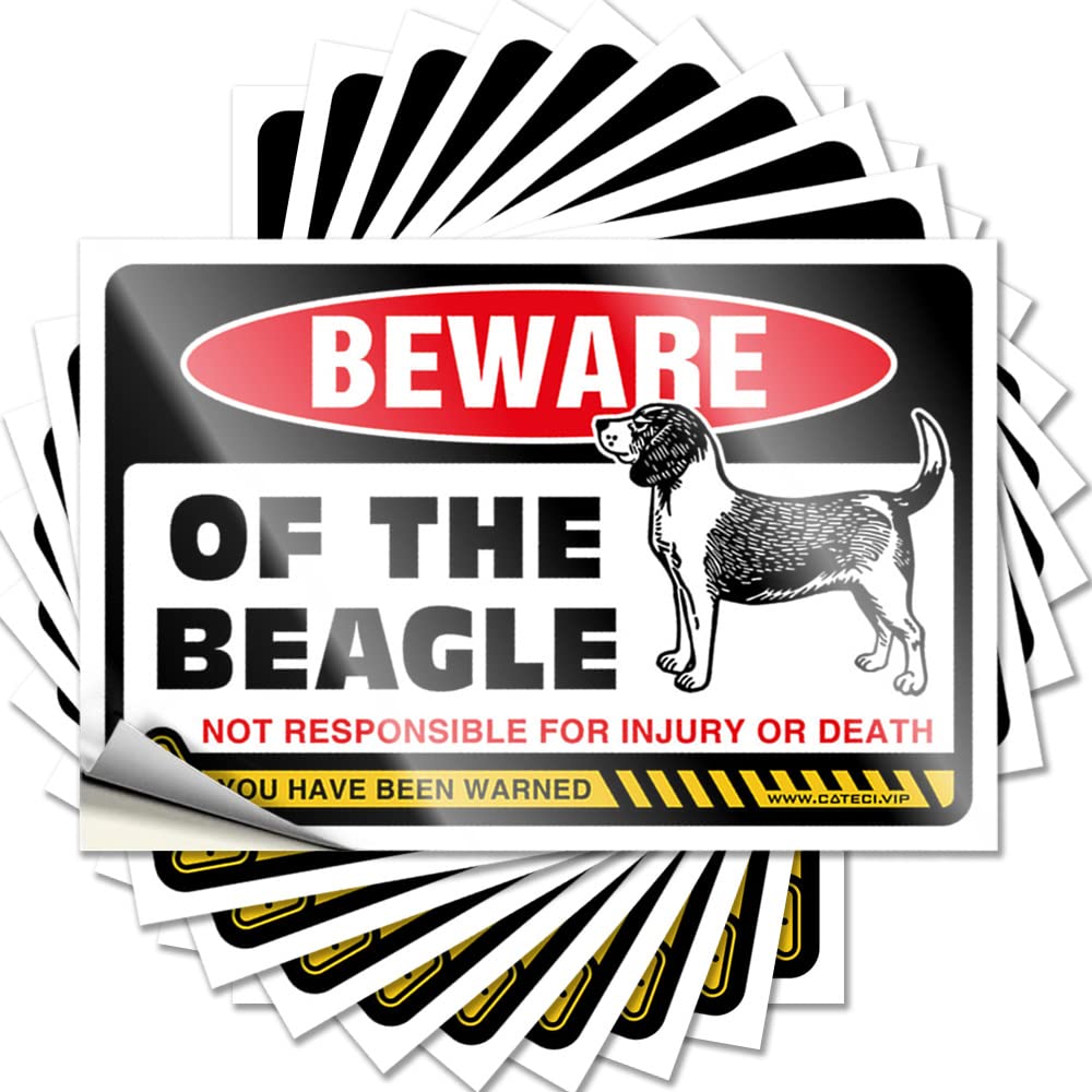 Car Stickers and Decals Beware of Beagle Funny Sticker 10 Pcs Car Accessories Car Banner Sticker Windshield(6X9CM)