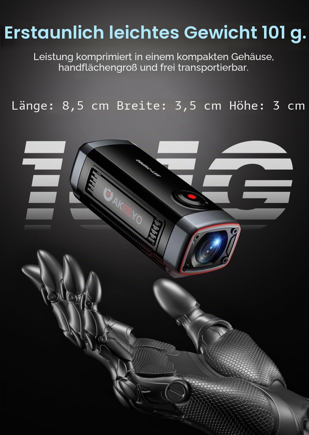 AKEEYO-710Pro EIS Fahrradkamera, 4K28FPS 20MP WiFi Action Kamera mit IP66 Ultra HD wasserdichte Kamera, 142° Weitwinkelansicht mit 64GB Karte, Upgrade Anti-Shake Funktion mit Nachtsicht,G-Sensor,GPS