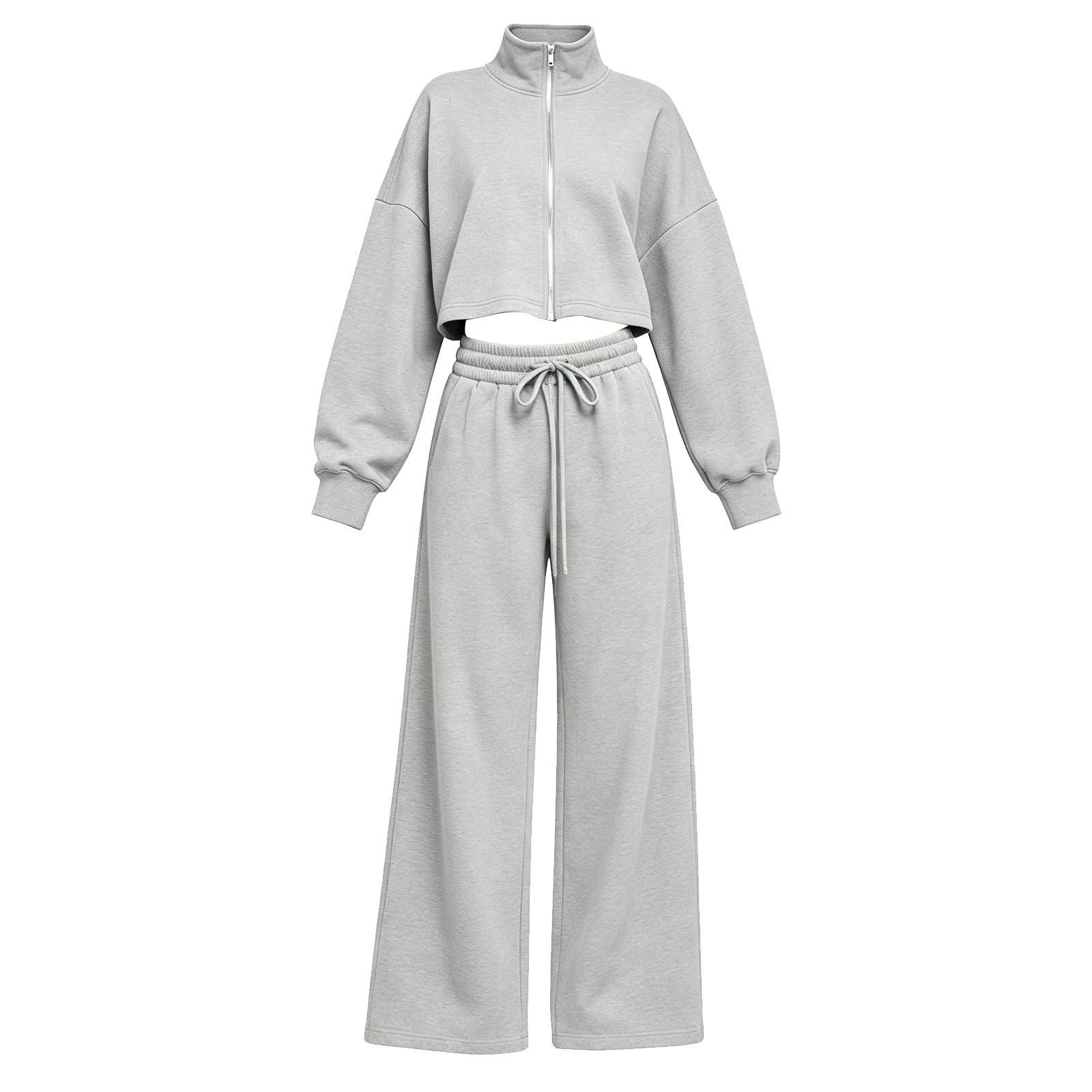 Completi Sportivi Donna 2 Pezzi Completi Palestra Manica Lunga Girocollo Completo Da Ginnastica Tuta Sportiva Casual Set Top E Pantaloni a Gamba Larga Tute Per Jogging Yoga Fitness Da Casa Autunno