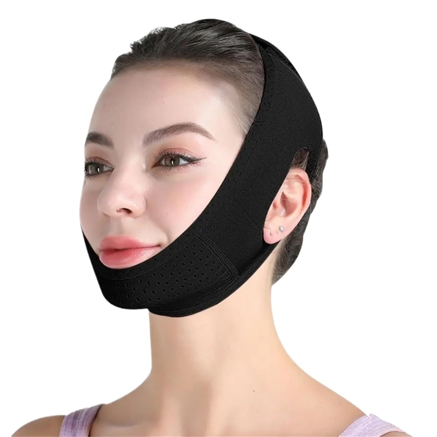 Face Toning Belts Adjustable Face Slimming Strap Jawline Shaper Chin V Line Lifting Mask for Sleeping(Black)