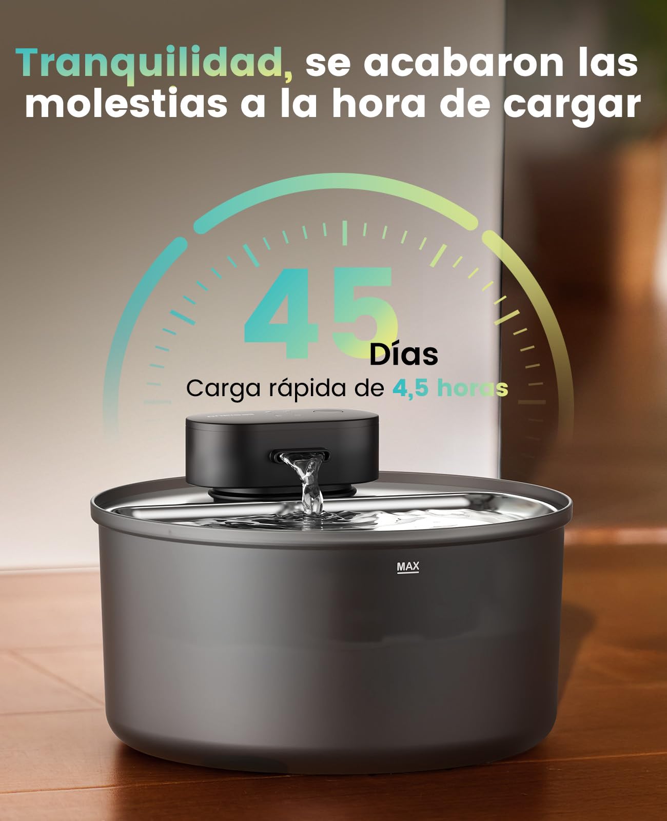oneisall Fuente para Gatos sin Cables, Fuente de 3,2L con Sensor | 20dB ultrasilenciosa, batería recargable de 4000mAh, recipiente de acero inoxidable, limpieza sin esfuerzo, sin BPA