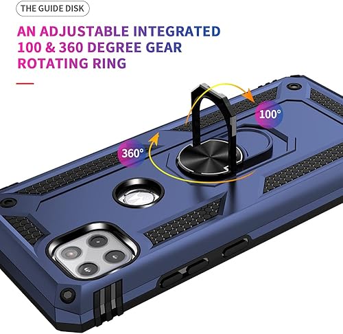 Miniatura 5 de Funda para teléfono Motorola One 5G Ace, Moto One 5G Ace con protector de pantalla HD, grado militar de 16 pies probada en caídas, anillo protector