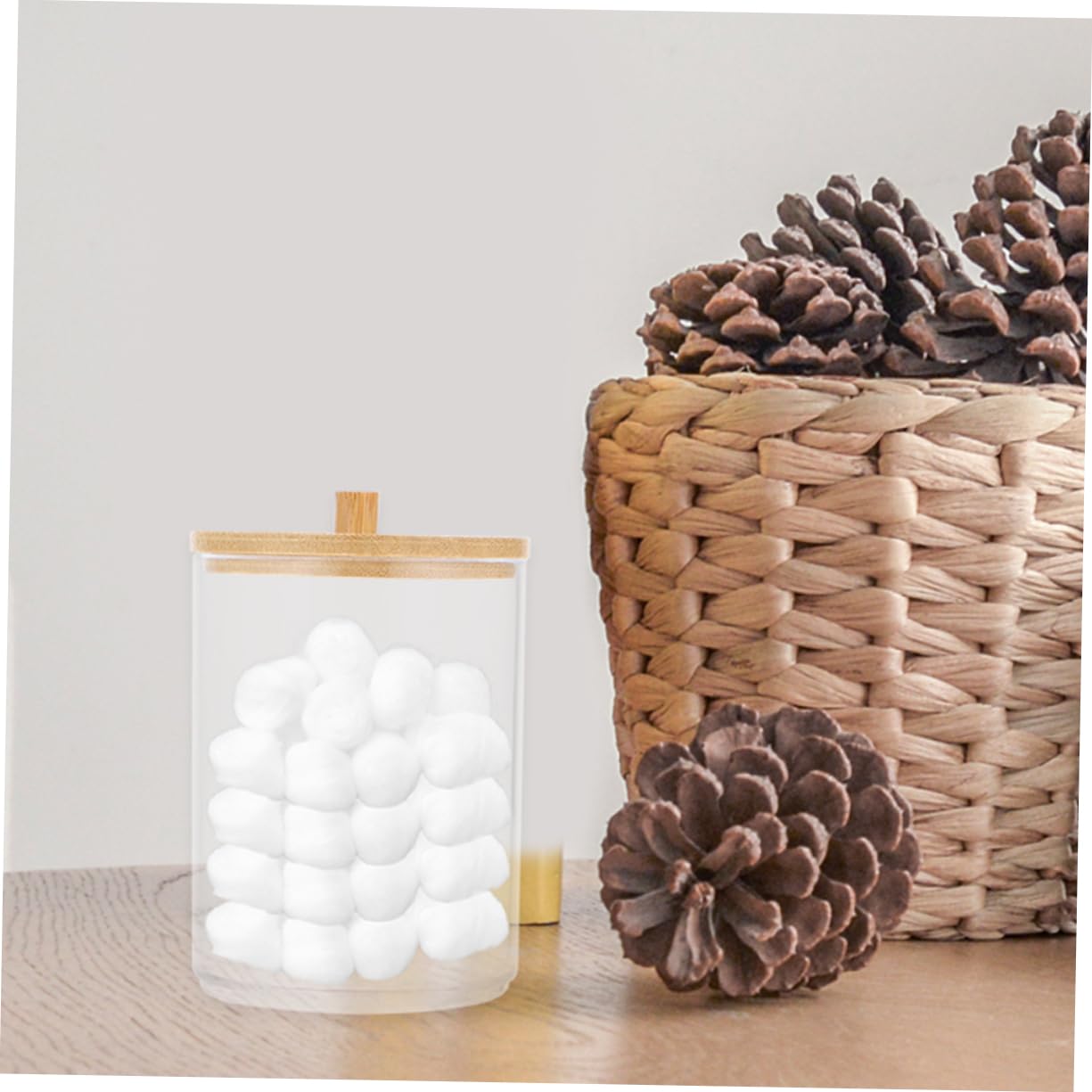 SOLUSTRE Adorable Lidded Toothpick Holder Cartoon Design Multi Functional Storage Canister for Toothpicks and Swabs Decorative Container with Fine Workmanship for Home and Kitchen Use