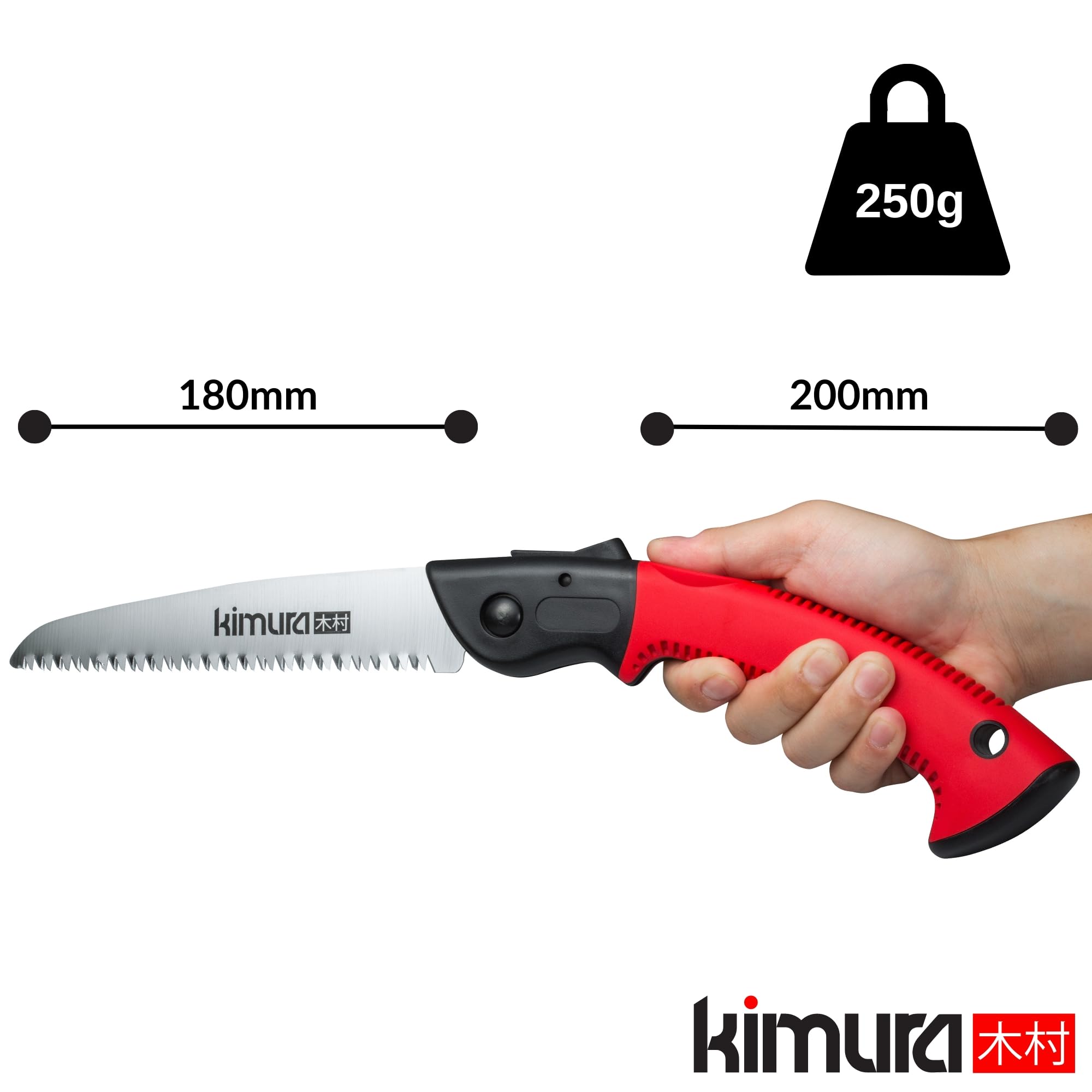Kimura Pro Pruning Saw, Folding Hand Saw, Premium Japanese SK5 Steel, Ergonomic Soft Non-Slip Handle - Image 4