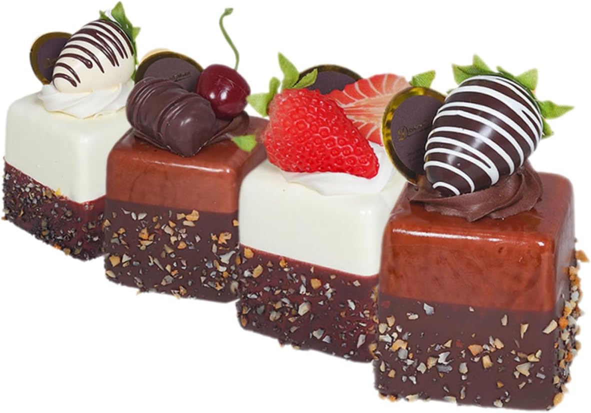 Kisangel 16pcs Realistic Artificial Cake Models for Display Simulation Dessert Props for Wedding Party and Photography Decor for Home Bakery and Store Decorations