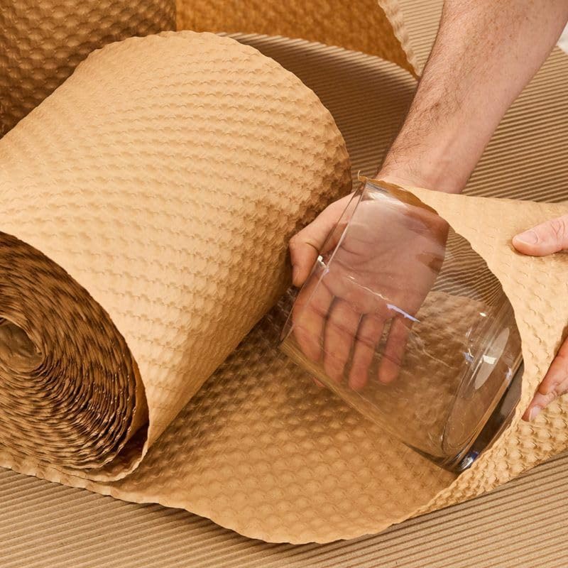 Image of Kraft Refill Roll for Bubble Wrap Machine - Eco-Friendly Brown Cushioning for Void Fill, Ideal for Shipping & E-Commerce Packaging (Refill Only)