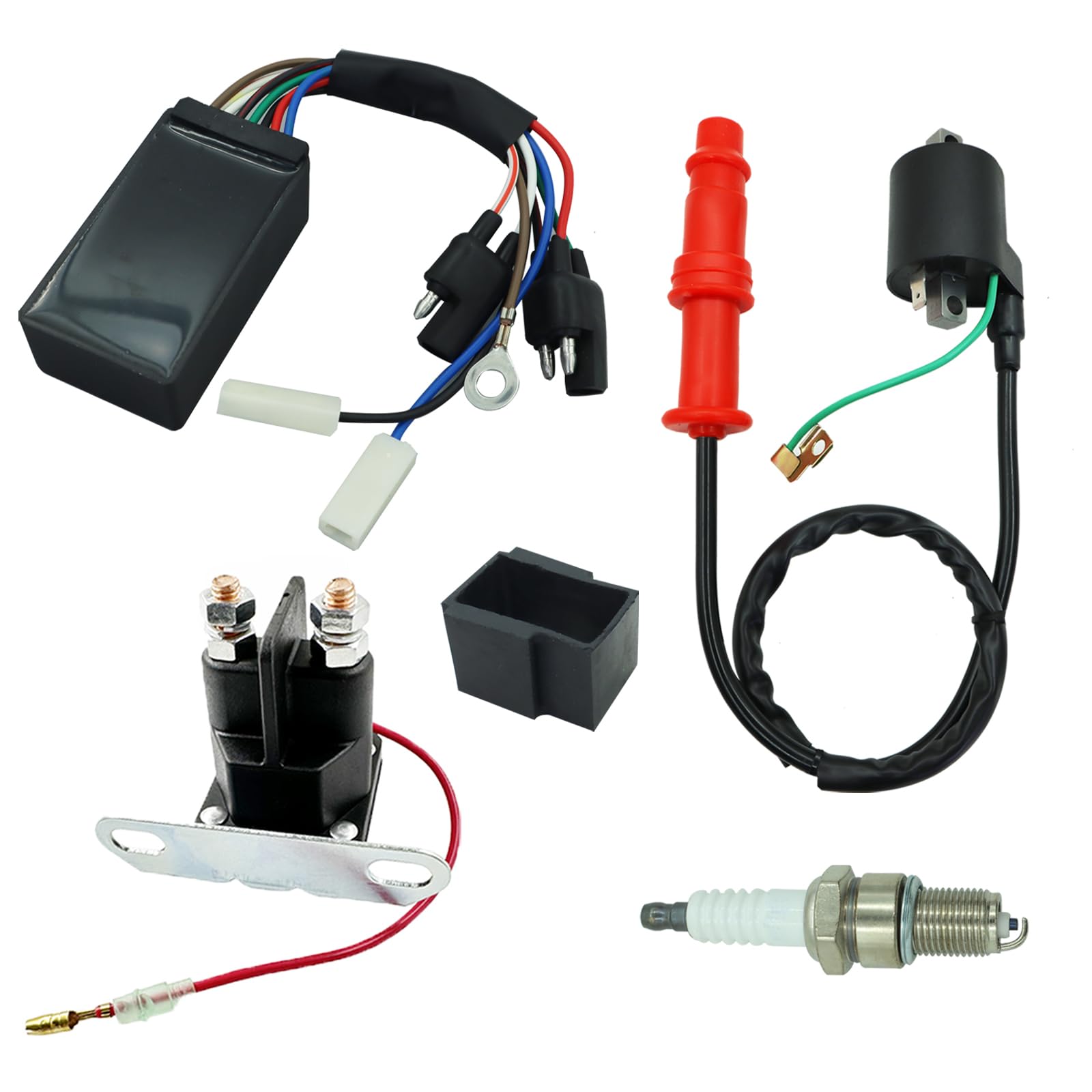 CDI Box for Polaris Sportsman 500 1996-2001,for Polaris Big Boss Magnum Worker Ranger 500 ATV with Ignition Coil&Starter Solenoid Relay Spark Plug