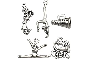 50 PCS Cheerleader Charms Assortment for Cheerful Jewelry Creations