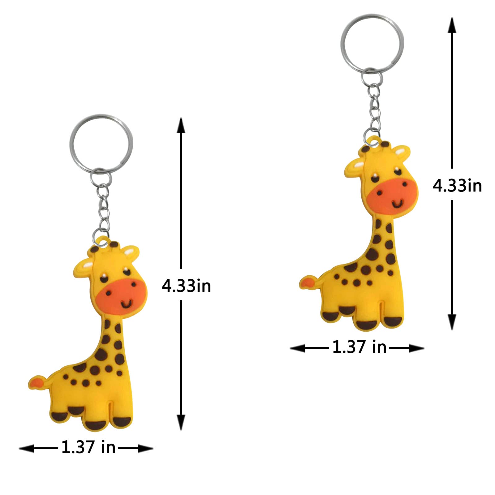 iMagitek - Llavero de jirafa (24 unidades), diseño de jirafa, regalo de fiesta de safari, regalo de fiesta de cumpleaños, escuela, carnaval