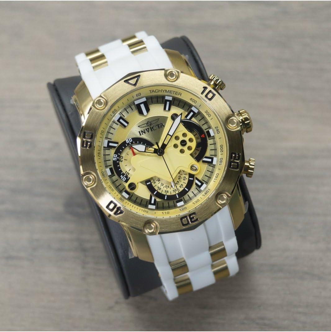 Invicta Men Pro Diver Scuba Quartz Watch, White, 23422