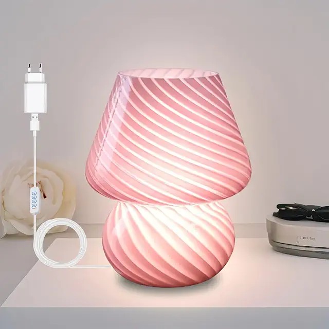 Lampe Nessino Champignon Dimmable en Verre - 5W USB, 3000K-6000K