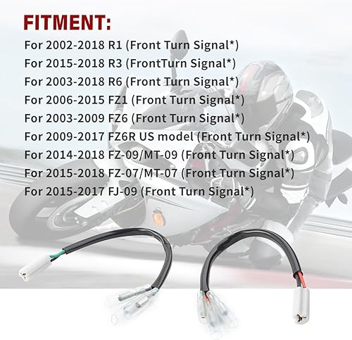 Miniatura 5 de Three T Arnés de cableado de señal de giro 3 cables Plug and Play divisor de señal de giro Adaptador Y para Yamaha R1 R3 R6 FZ1 FZ6 FZ07 FZ09