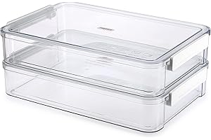 BTSKY Storage Bins for Paperwork: Stackable Clear 8.5 x 13 A4 Letter Size Paper Organizers