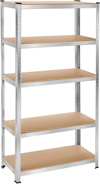 Imagen relacionada con TecTake® estanteria Metalica con 5 estantes, estanterias almacenaje, Carga máxima 1250 kg, Estante Ajustable, Montaje fácil, estanteria Metalica, Organizador Herramientas - 90 x 40 x 180 cm