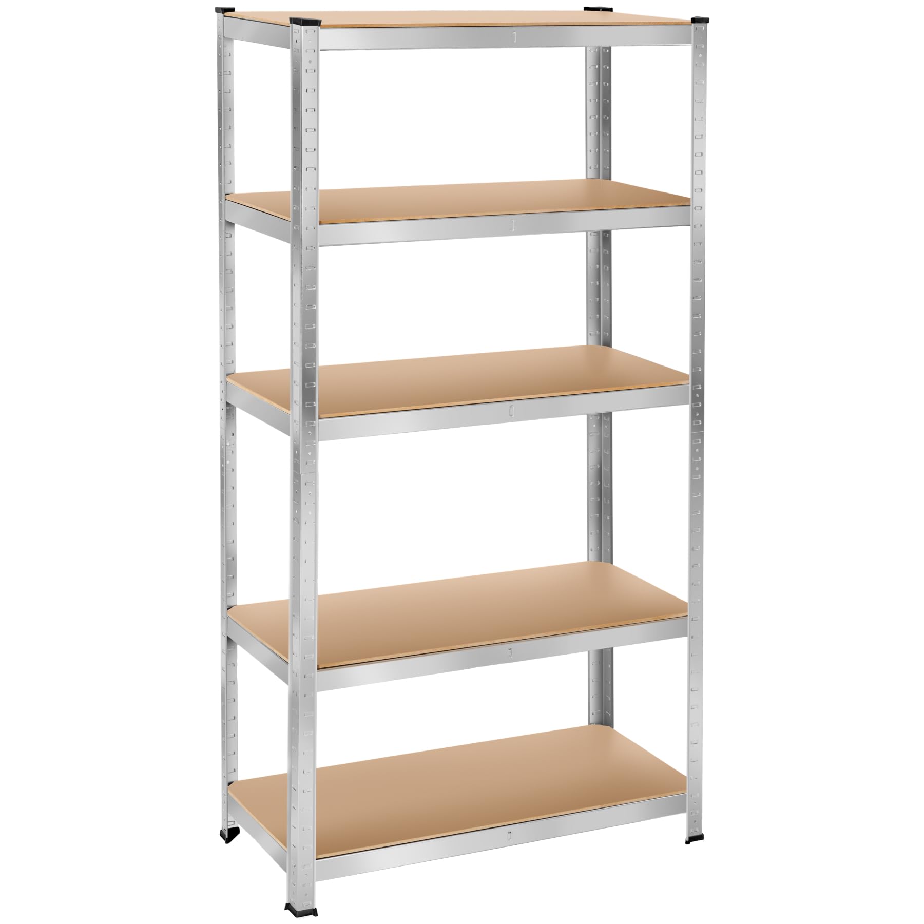 tectake® estanteria Metalica con 5 estantes, estanterias almacenaje, Carga máxima 1250 kg, Estante Ajustable, Montaje fácil, estanteria Metalica, Organizador Herramientas - 90 x 40 x 180 cm