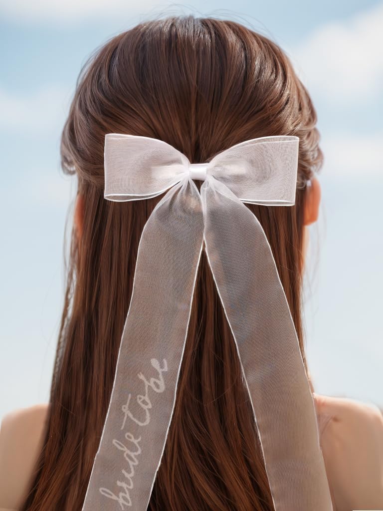 Serre-Tête de Future Mariée,Bandeau à Cheveux pour EVJF,Cheveux pour Future Mariée,Voile de Cheveux de Mariée Blanc,Accessoire Enterrement de Vie de Jeune Fille,pour Cadeau Future Mariée