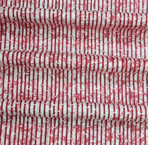 Image of 2 Meter Hand Block Indian Cotton Unstitched Jaipuri Handmade Digital Printed Fabric Material for Women Kurta /Blouse /Palazzos /Piece Material for Women's (Lehriya Red)