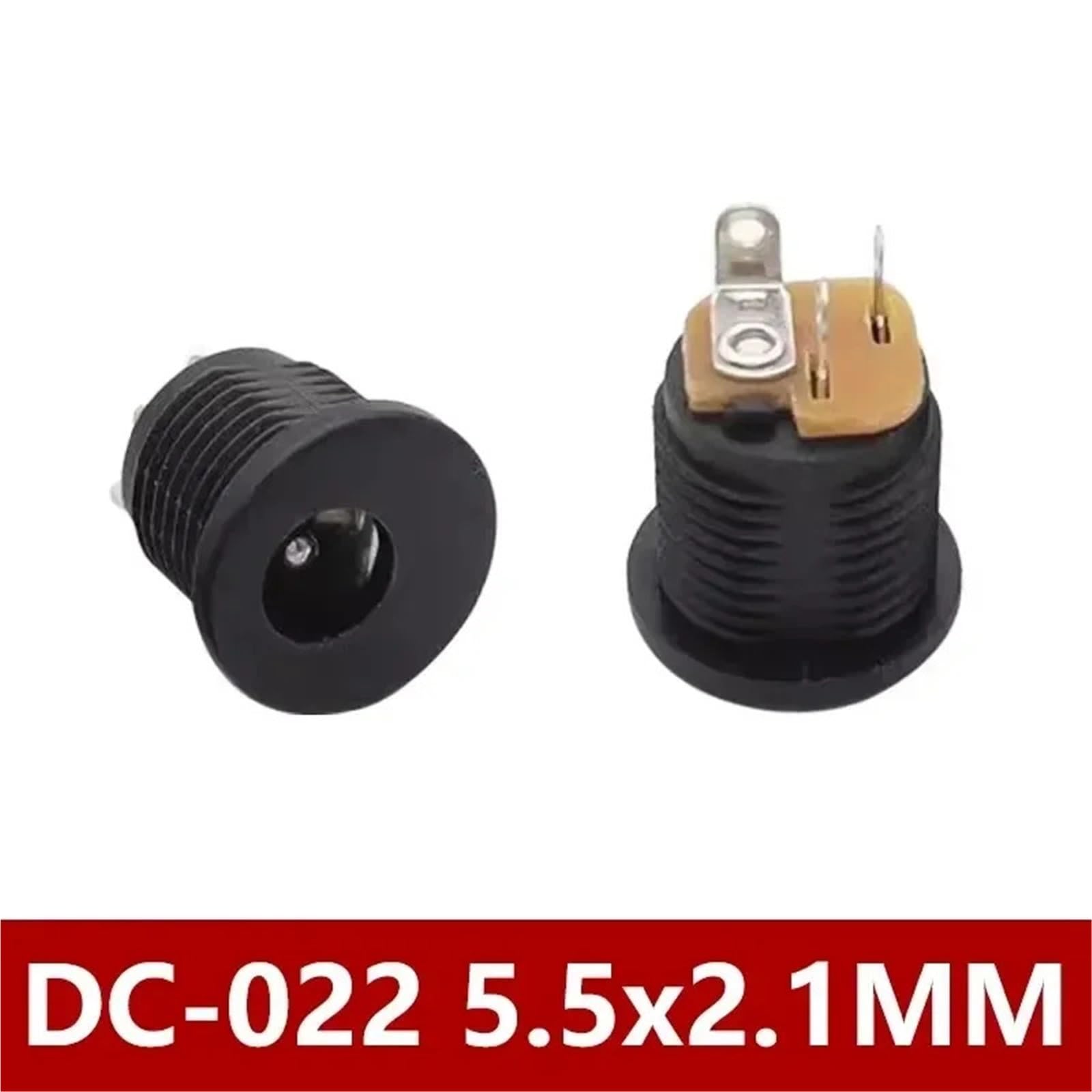Jack di alimentazione CC, 200 pezzi, spina di alimentazione CC maschio femmina jack adattatore connettore per auto audio, computer portatili, lettori MP3 (2,1 x 5,5 mm)