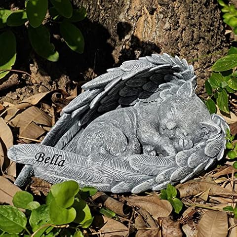 MARYTUMM Personalized Cat Ornament - Custom Cat Garden Ornaments Outdoor with Name - Cat Memorial Gifts to Honor, and Remember Cat, Silver Cover