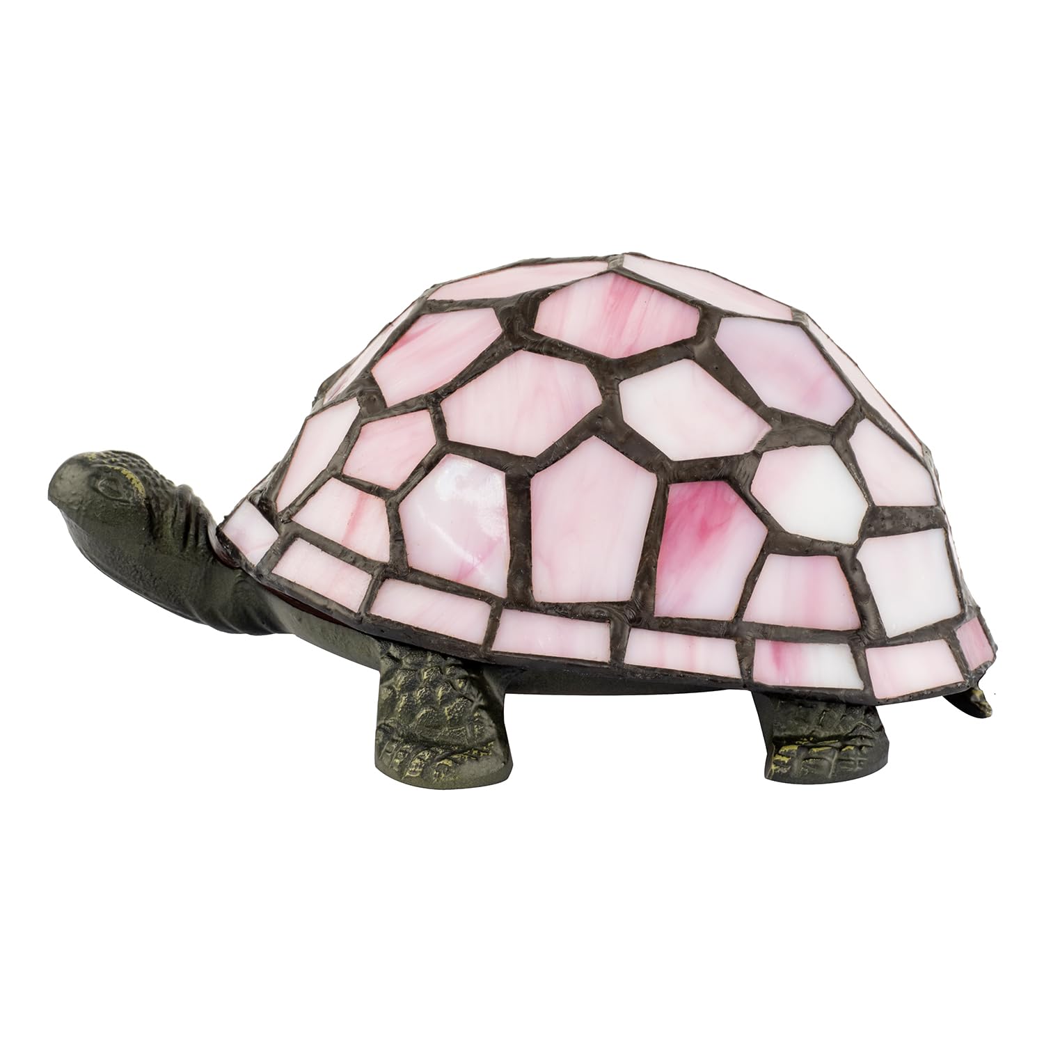 Happy Homewares - Tiffany Tortoise Lamp - Stained Glass - Pink - 10cm