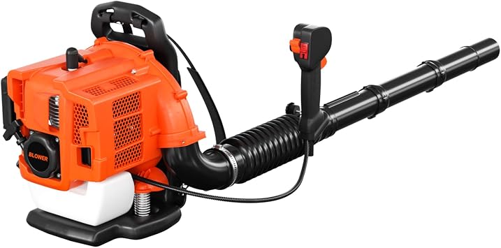 Baotree 80CC Gas Backpack Leaf Blower, 800 CFM 200 MPH Professional Commercial Grade Handheld Blower with Variable Speed, Easy Start Engine for Yard Waste, Lawn Debris, Leaves