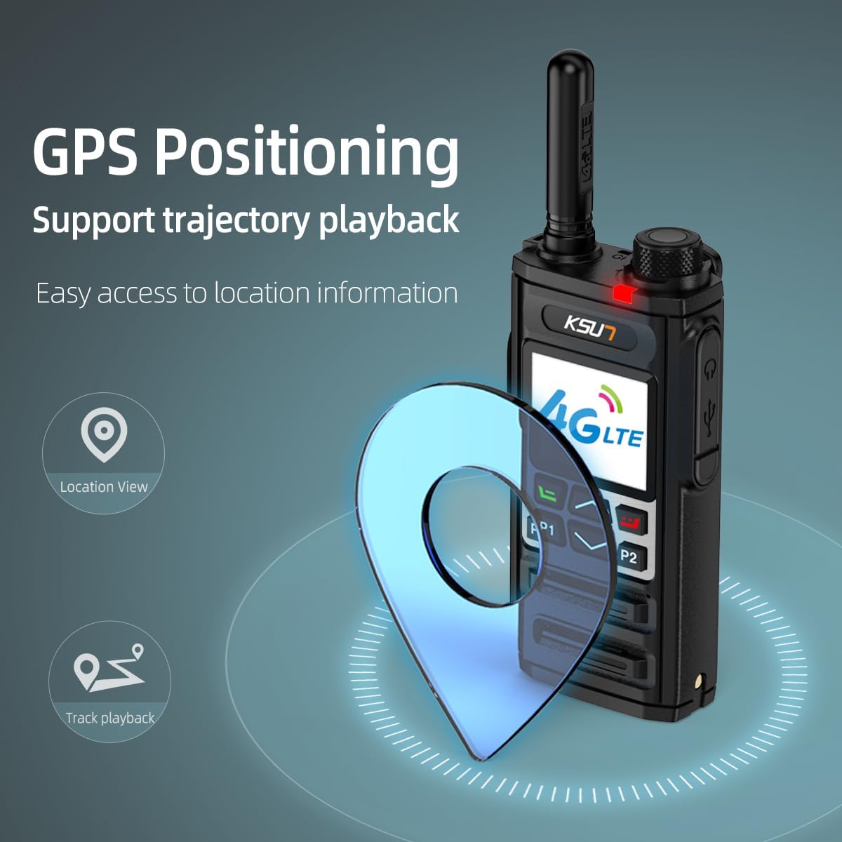KSUN ZL35 4G Network Radio WiFi Walkie Talkie Long Range with Hotspot Bluetooth-Compatible Handheld LTE/PoC Two Way Radio for Android 8.1 Push-to-Talk Intercom Radio