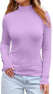 Womens Fall Pullover Sweater, Mock Neck Slim Fitted Tops