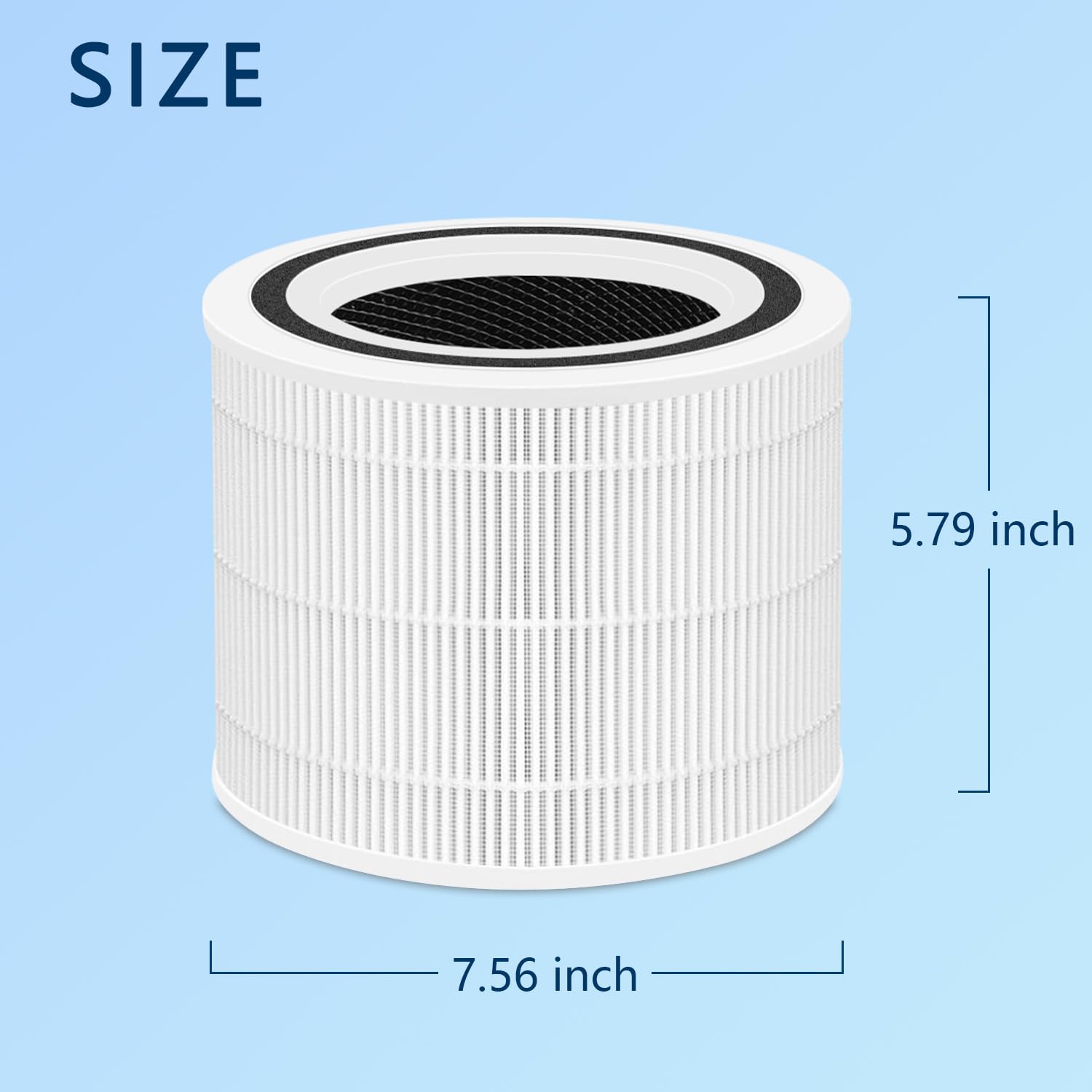 Zamiennik filtra serii Core 300 kompatybilny z LEVOIT Core 300 do oczyszczacza powietrza Core300-RF i Core 300S, H13 True HEPA, wysokowydajny węgiel aktywny, biały, 2-pak