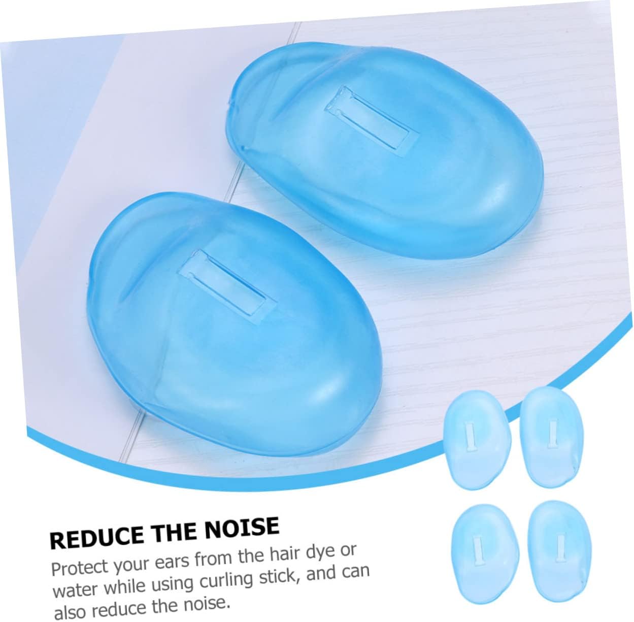 48pcs Silicone Ear Covers for Hair Dyeing Soft Ear Protection Tools Comfortable and Reusable Shields for Salon Use Sky Blue