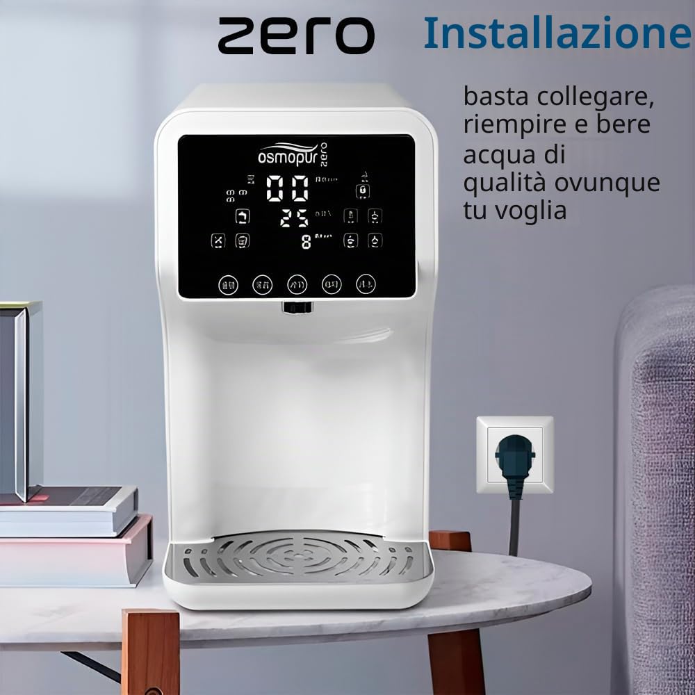 Osmopur Zero - Dispenser di acqua portatile con osmosi inversa, 4 temperature, senza installazione