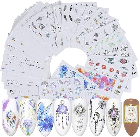 Amazon Frcolor ネイルシール 3d ネイルステッカー ウォーター ネイルホイル デザイン ネイルアートシール 爪に貼るだけ マニキュア 40枚セット Frcolor シール ステッカー 通販