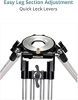 Vista 5 de PROAIM Mitchell - Soporte de trípode para cámara resistente con esparcidor. Pies de doble pico, patas de aluminio. Altura 35-66 pulgadas. Carga útil