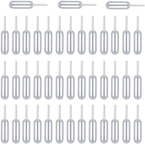 Miniatura 4 de L-BOST pipetas de postre de 01fl oz 60 pipetas de plástico para transferencia de compresión cuentagotas inyector líquido para magdalenas fresas