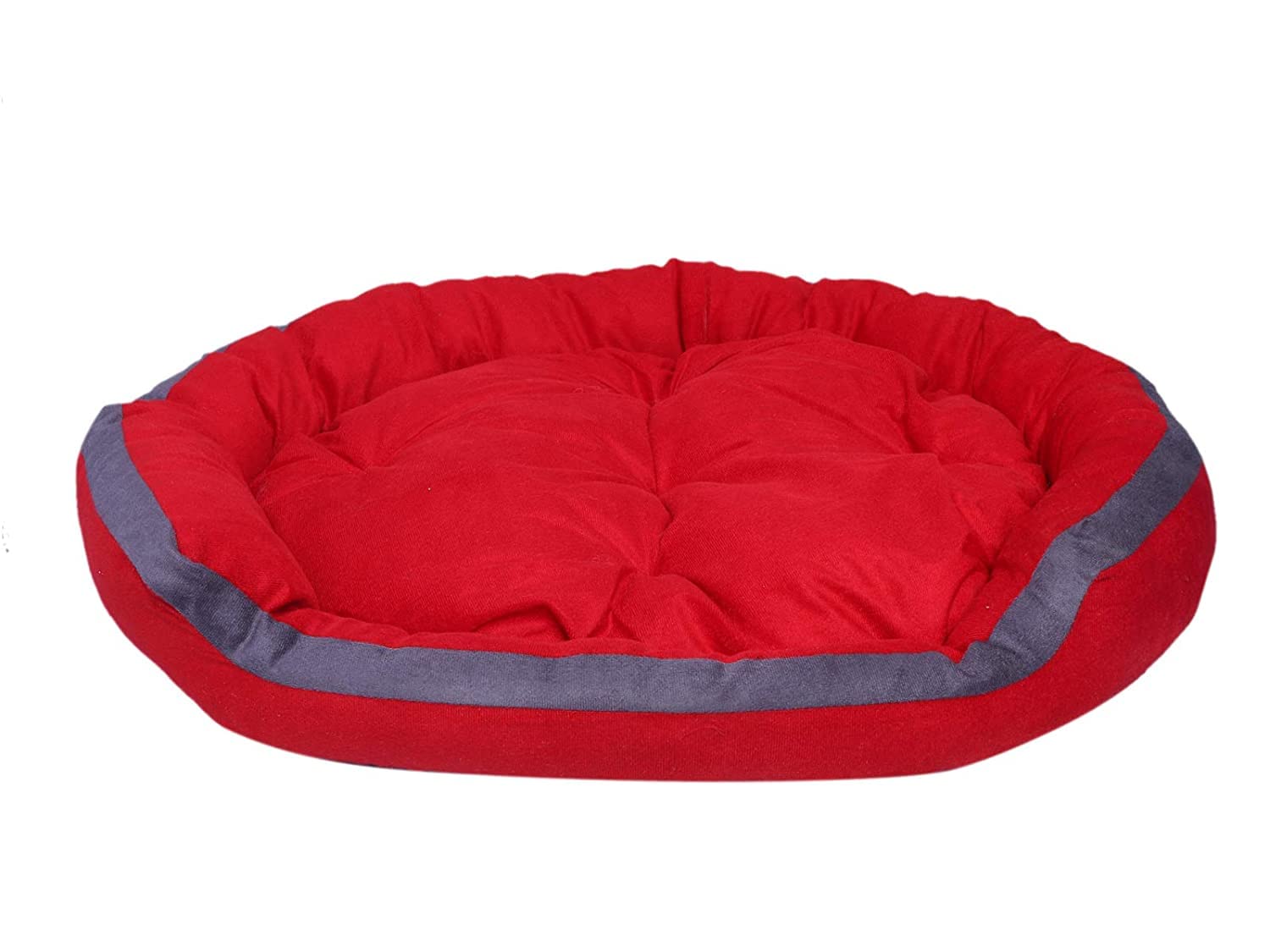Gorgeous Soft Reversible Round Cats and Dogs Bed Red Grey Border-Small (B09PKGKVXF) Amazon Price History, Amazon Price Tracker