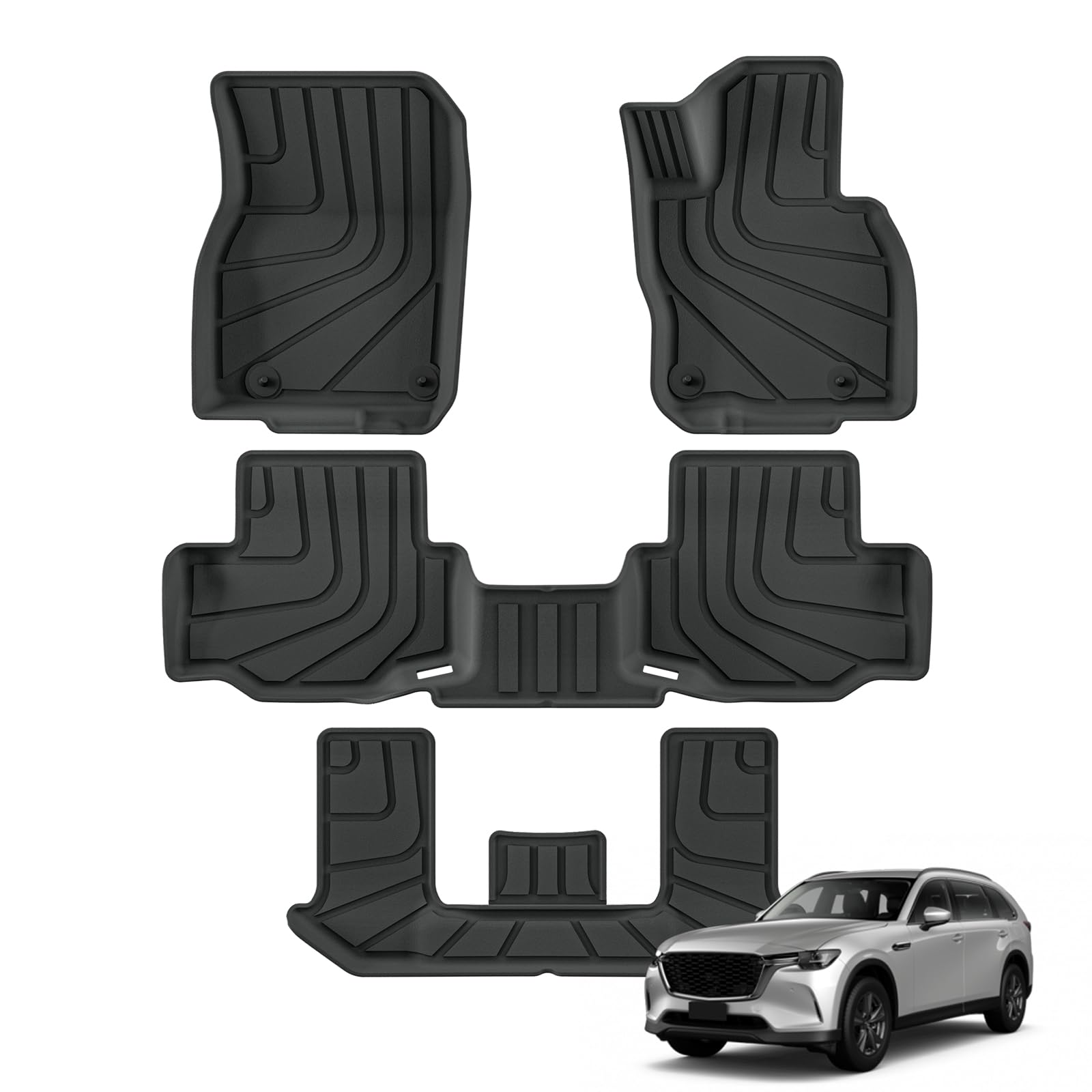 Amazon | マツダ 新型 CX-80 KL系 6人乗り 専用 フロアマット 3D立体 